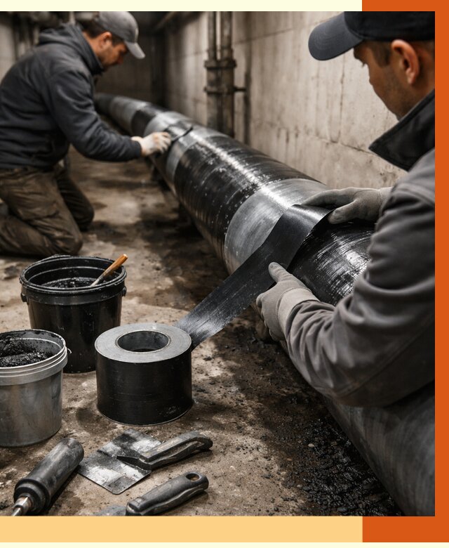 Гидроизоляция труб в Сургуте от 2556 руб. — профессиональная герметизация | ТепломастерСрг